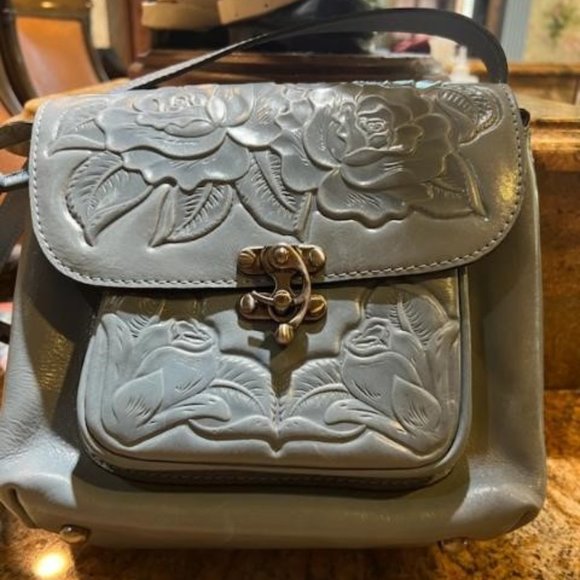 Patricia Nash Bags Patricia Nash Leandra Light Blue Leather Tooled